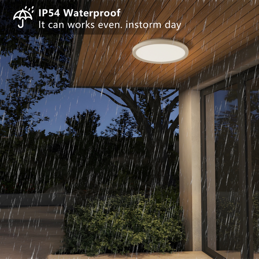 Brilagi - Plafoniera LED da bagno ULTRA SLIM LED/12W/230V diametro 22,5 cm bianco IP54