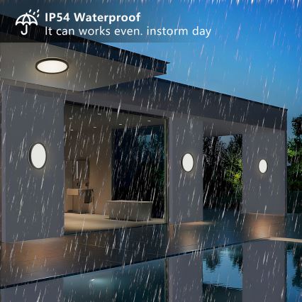 Brilagi - Plafoniera LED da bagno ULTRA SLIM LED/12W/230V diametro 22,5 cm nero IP54