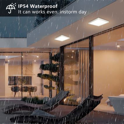 Brilagi - Plafoniera LED da bagno ULTRA SLIM LED/18W/230V 30x30 cm bianco IP54