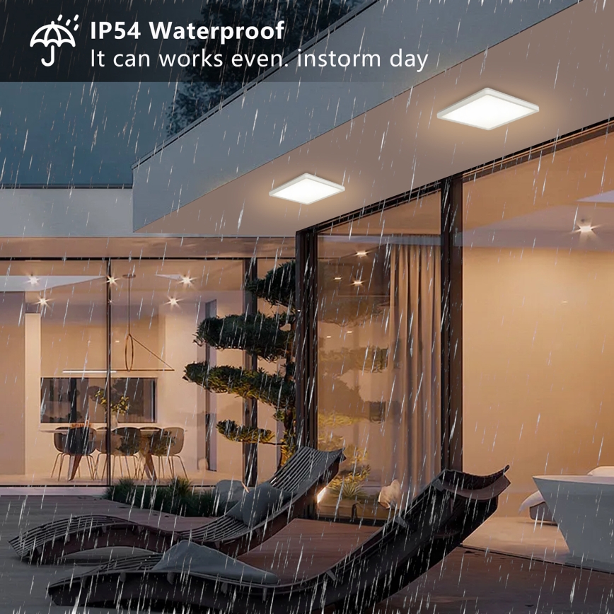 Brilagi - Plafoniera LED da bagno ULTRA SLIM LED/18W/230V 30x30 cm bianco IP54