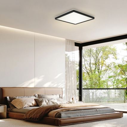 Brilagi - Plafoniera LED da bagno ULTRA SLIM LED/18W/230V 30x30 cm nero IP54