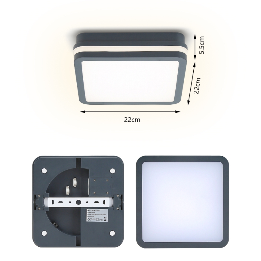 Brilagi - Lampada LED da esterno con sensore BENE LED/18W/230V 22x22 cm IP54