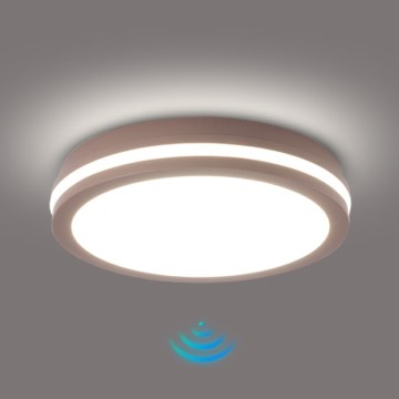Brilagi - Lampada LED da esterno con sensore BENE LED/24W/230V diam. 26 cm marrone IP54