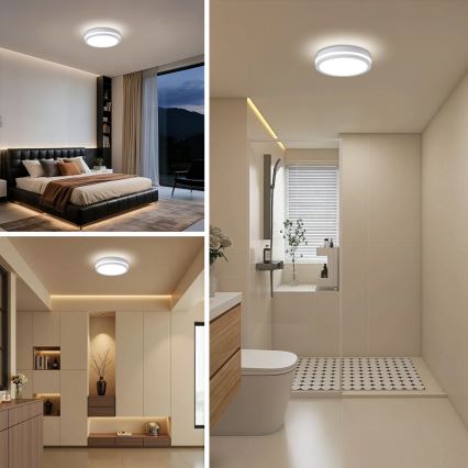 Brilagi - Plafoniera LED da esterno con sensore BENE LED/24W/230V Ø 26 cm bianco IP54