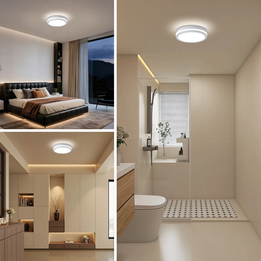 Brilagi - Plafoniera LED da esterno con sensore BENE LED/24W/230V Ø 26 cm bianco IP54