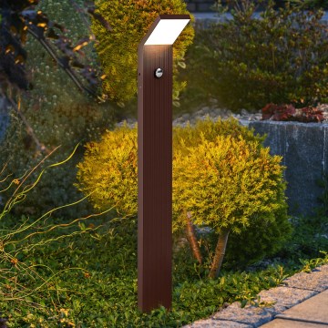 Brilagi - Lampada LED da esterno con sensore RIANO LED/8W/230V marrone IP65 80 cm