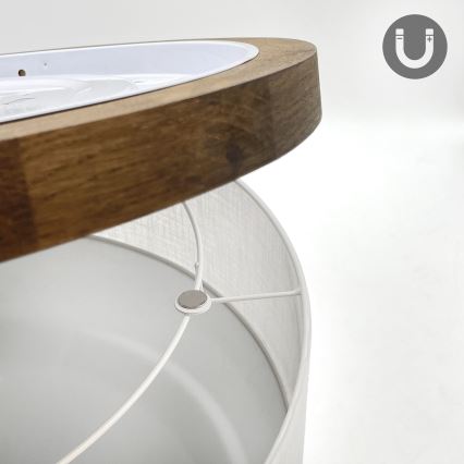 Brilagi - Lampada da soffitto LED BELLADONNA 2xE27/15W/230V diam. 40 cm bianco/rovere noce