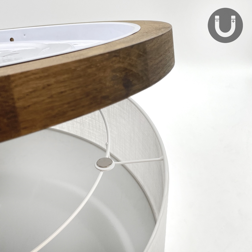 Brilagi - Lampada da soffitto LED BELLADONNA 2xE27/15W/230V diam. 40 cm bianco/rovere noce