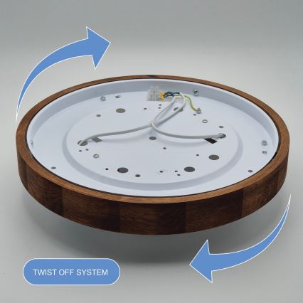 Brilagi - Lampada da soffitto LED CARVALHO SLIM 2xE27/60W/230V rovere ciliegio diam. 37 cm