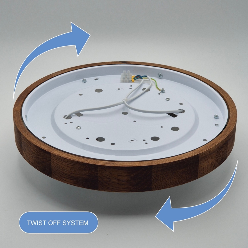 Brilagi - Lampada da soffitto LED CARVALHO SLIM 2xE27/60W/230V rovere ciliegio diam. 37 cm