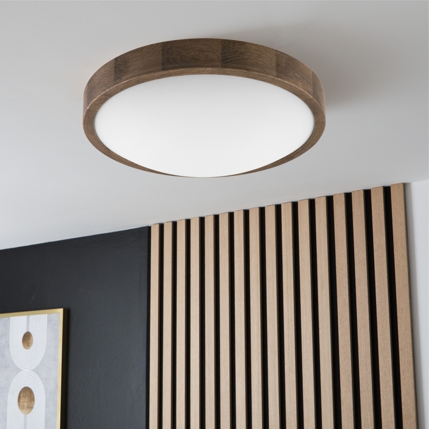 Brilagi - Lampada da soffitto LED CARVALHO SLIM 2xE27/60W/230V rovere noce Ø 37 cm