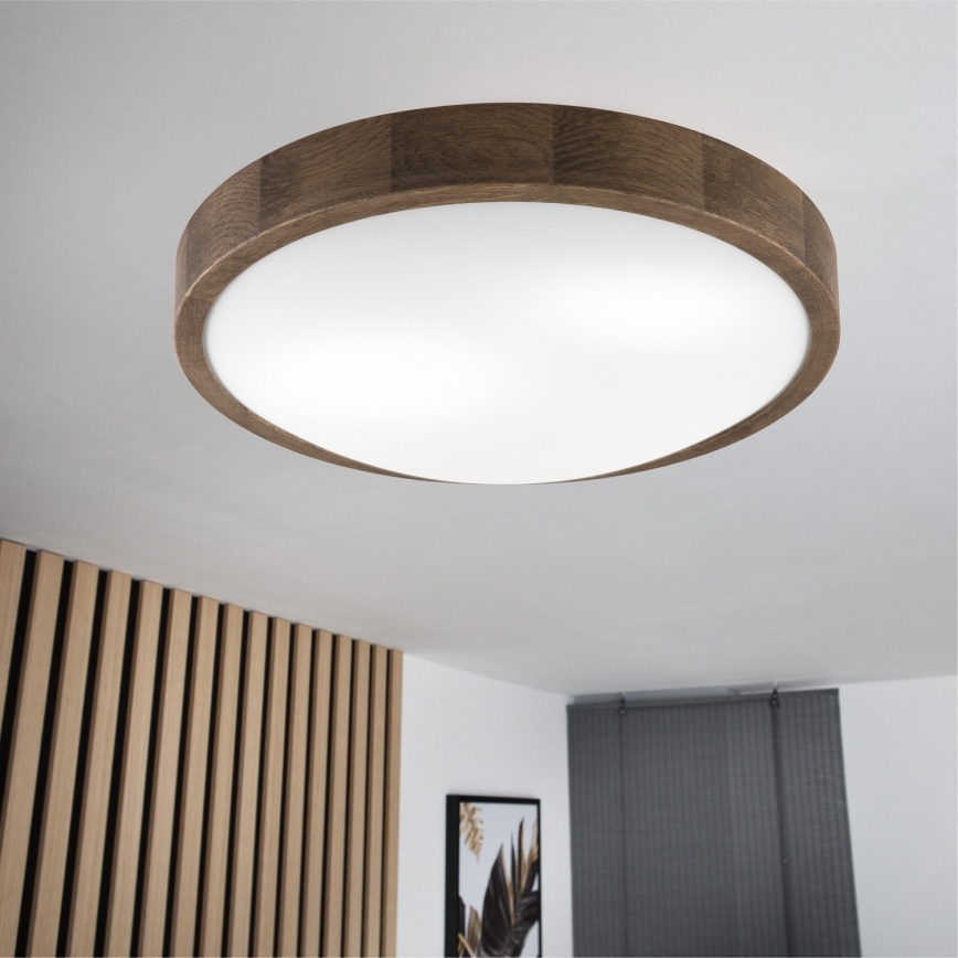 Brilagi - Lampada da soffitto LED CARVALHO SLIM 2xE27/60W/230V rovere noce Ø 37 cm