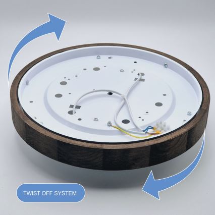 Brilagi - Lampada da soffitto LED CARVALHO SLIM 2xE27/60W/230V rovere noce Ø 37 cm