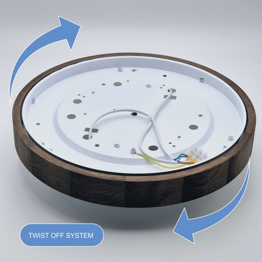 Brilagi - Lampada da soffitto LED CARVALHO SLIM 2xE27/60W/230V rovere noce Ø 37 cm
