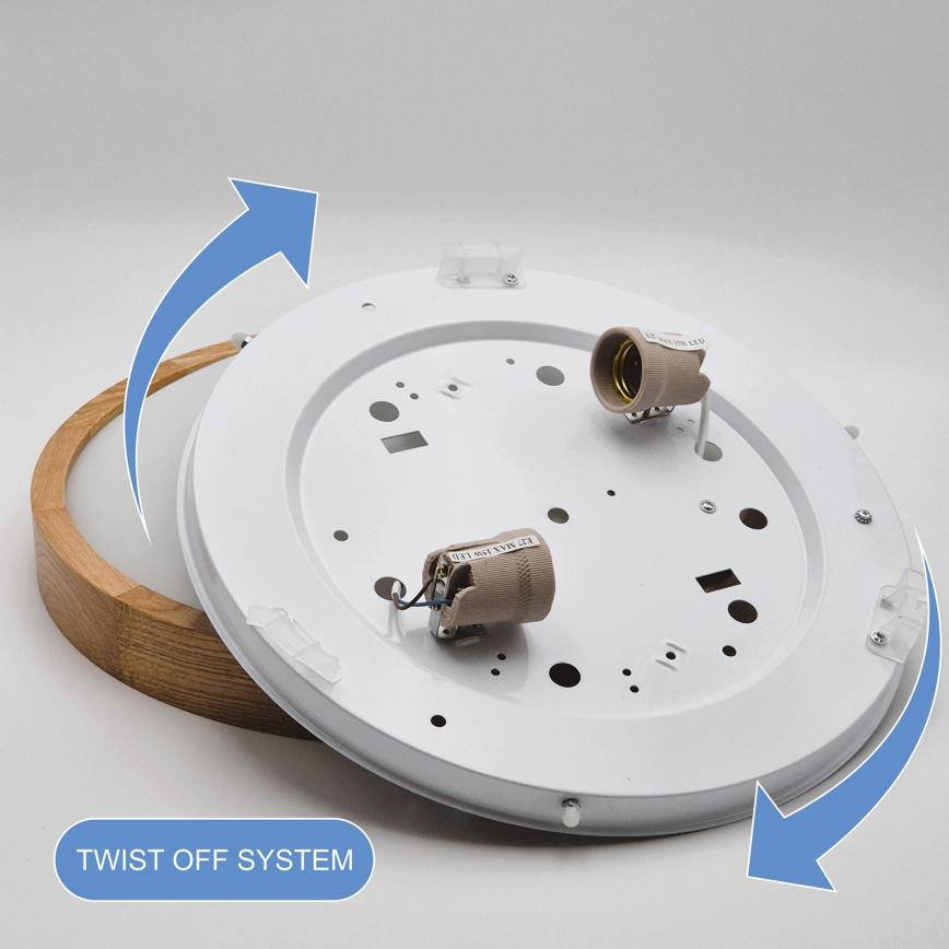 Brilagi - Lampada da soffitto LED CARVALHO SLIM 2xE27/60W/230V rovere diam. 37 cm