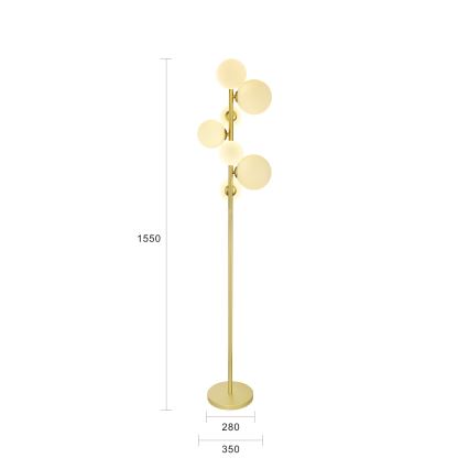 Brilagi - Lampada LED da terra MILLA 7xG9/3W/230V oro/bianco