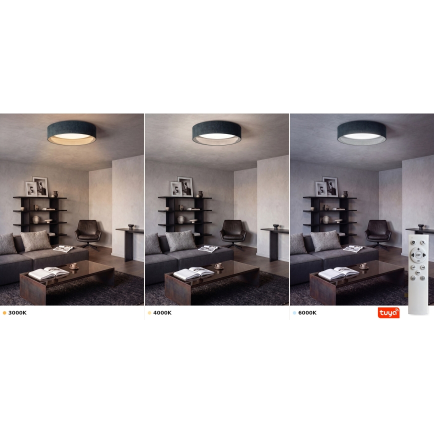 Brilagi - Plafoniera dimmerabile a LED VELVET SMARTIX STARS LED/36W/230V 3000-6000K Ø 55 cm verde Wi-Fi Tuya Beacon + telecomando
