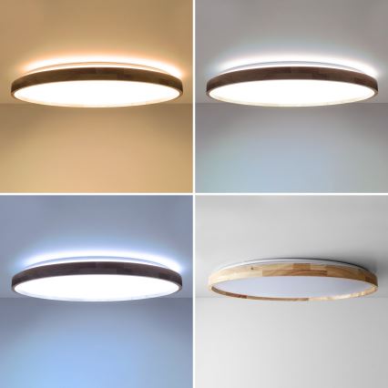 Brilagi - Plafoniera dimmerabile a LED ALSON LED/72W/230V 3000-6500K rovere Ø 78 cm + telecomando