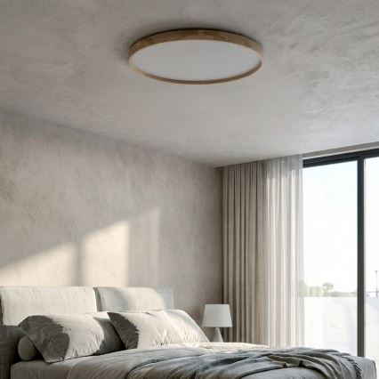 Brilagi - Plafoniera dimmerabile a LED ALSON LED/72W/230V 3000-6500K rovere Ø 78 cm + telecomando