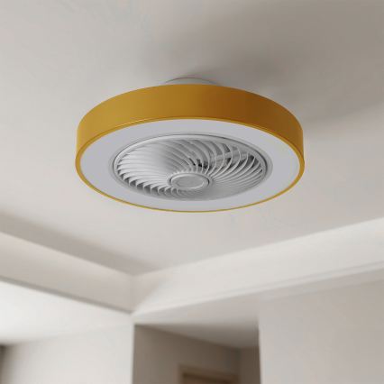 Brilagi - Plafoniera dimmerabile a LED con ventilatore LED/38W/230V 3000-6500K Ø 50 cm dorata + telecomando