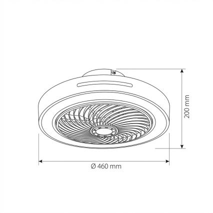 Brilagi - Plafoniera dimmerabile a LED con ventilatore LED/38W/230V 3000-6500K Ø 46 cm bianca + telecomando