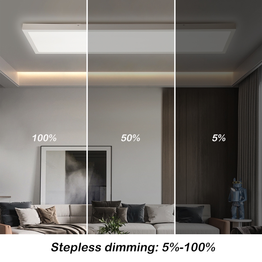 Brilagi - Plafoniera LED dimmerabile da bagno FRAME SMART LED/50W/230V 30x120 cm 3000-6000K IP44 bianco + telecomando