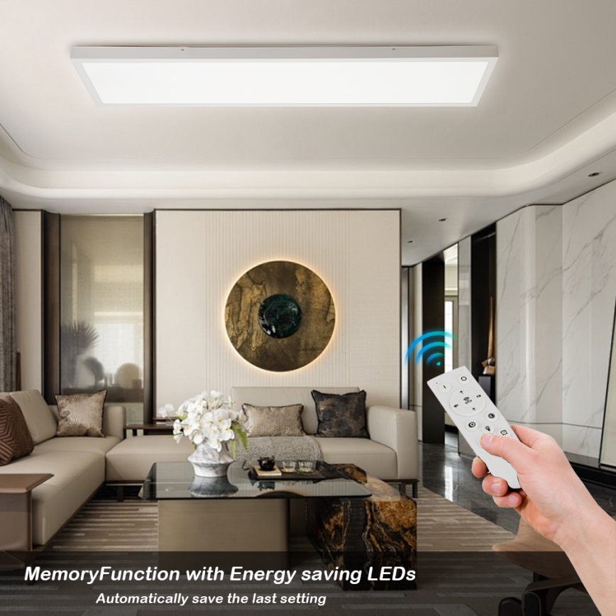 Brilagi - Plafoniera LED dimmerabile da bagno FRAME SMART LED/50W/230V 30x120 cm 3000-6000K IP44 bianco + telecomando