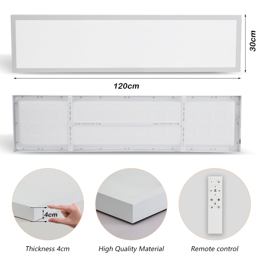 Brilagi - Plafoniera LED dimmerabile da bagno FRAME SMART LED/50W/230V 30x120 cm 3000-6000K IP44 bianco + telecomando