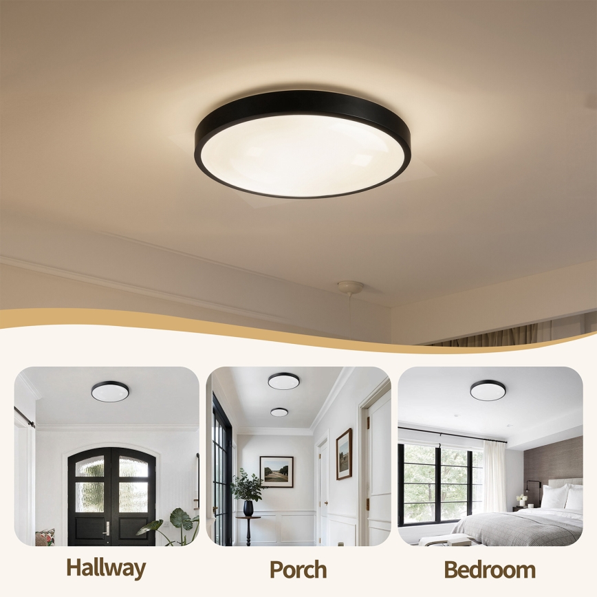 Brilagi - Plafoniera LED dimmerabile GLASS POOL DOUBLE LED/48W/230V 3000-6000K 40 cm nero + telecomando