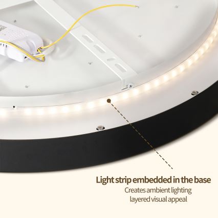 Brilagi - Plafoniera LED dimmerabile GLASS POOL DOUBLE LED/48W/230V 3000-6000K 40 cm nero + telecomando