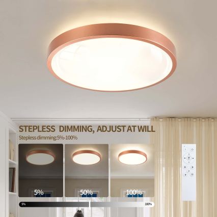 BRILAGI - LED Plafoniera dimmerabile GLASS POOL DOUBLE LED/48W/230V Ø 40 cm rame + telecomando