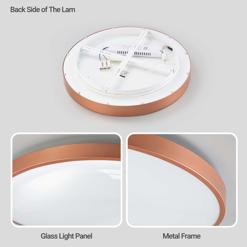 BRILAGI - LED Plafoniera dimmerabile GLASS POOL DOUBLE LED/48W/230V Ø 40 cm rame + telecomando