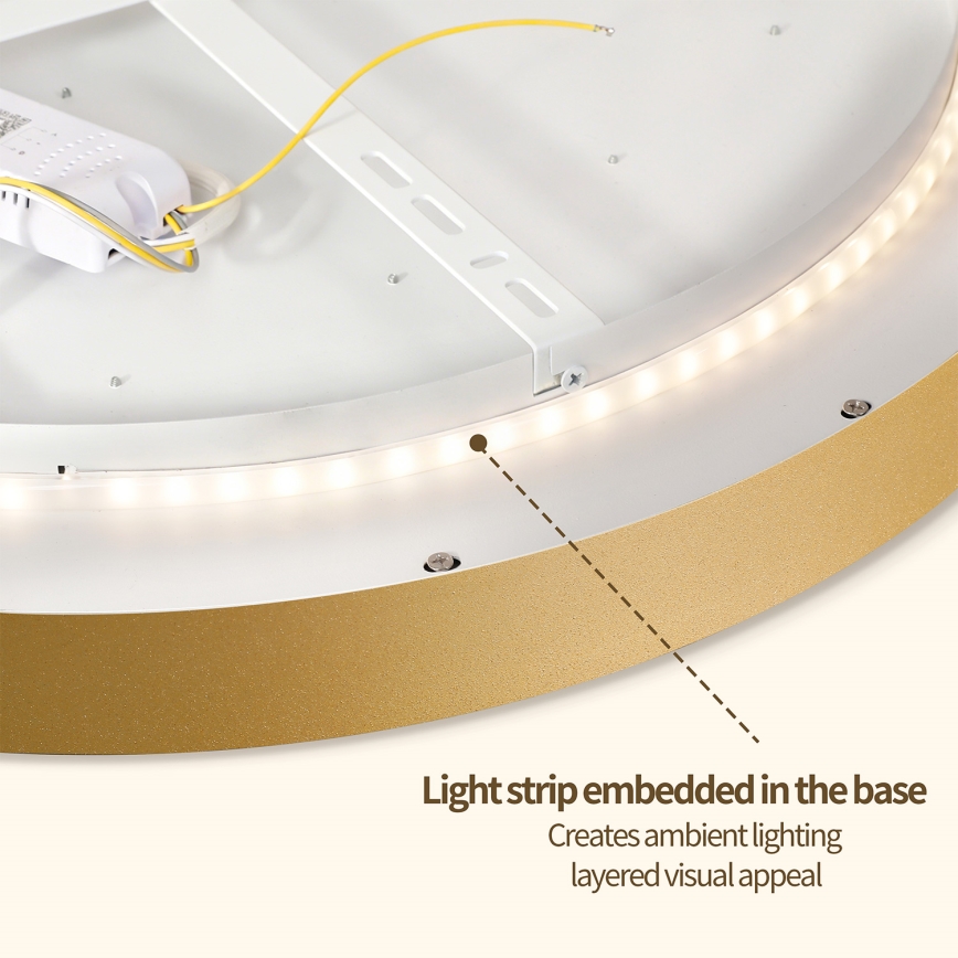 Brilagi - Plafoniera dimmerabile a LED GLASS POOL DOUBLE LED/60W/230V 3000-6000K 50 cm dorata + telecomando