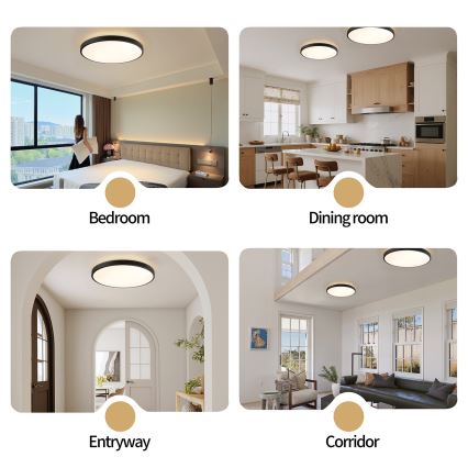 Brilagi - Plafoniera dimmerabile a LED GLASS POOL DOUBLE LED/80W/230V 3000-6000K 60 cm nero + telecomando