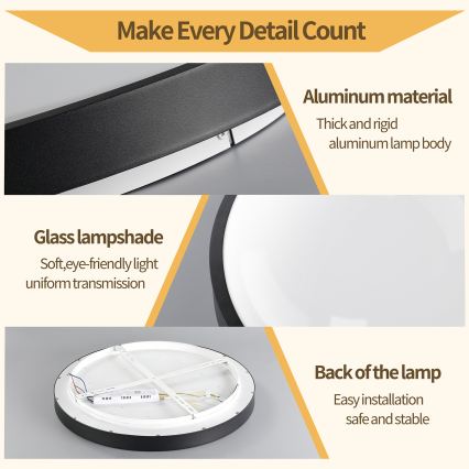 Brilagi - Plafoniera dimmerabile a LED GLASS POOL DOUBLE LED/80W/230V 3000-6000K 60 cm nero + telecomando
