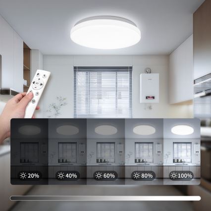 Brilagi - Plafoniera LED dimmerabile MILKY WAY, 24 W, 230 V, 3000–6500 K, Ø 38 cm + telecomando