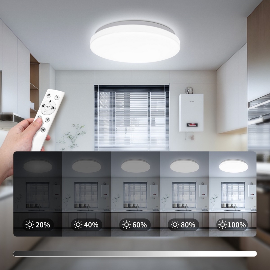 Brilagi - Plafoniera LED dimmerabile MILKY WAY, 24 W, 230 V, 3000–6500 K, Ø 38 cm + telecomando