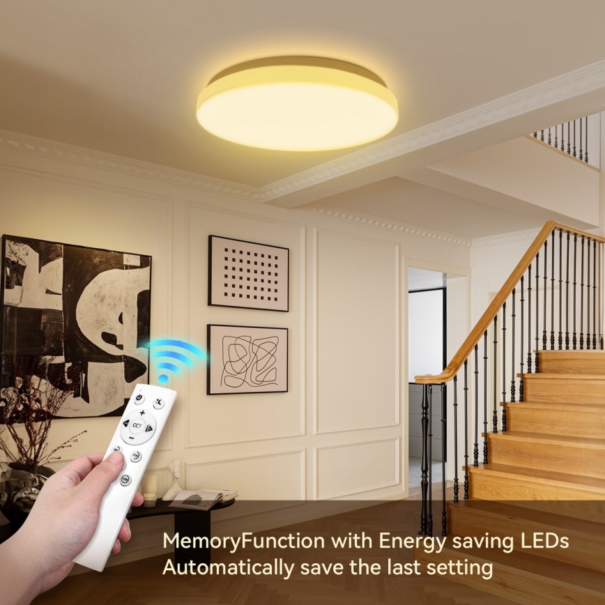 Brilagi - Plafoniera LED dimmerabile MILKY WAY, 24 W, 230 V, 3000–6500 K, Ø 38 cm + telecomando