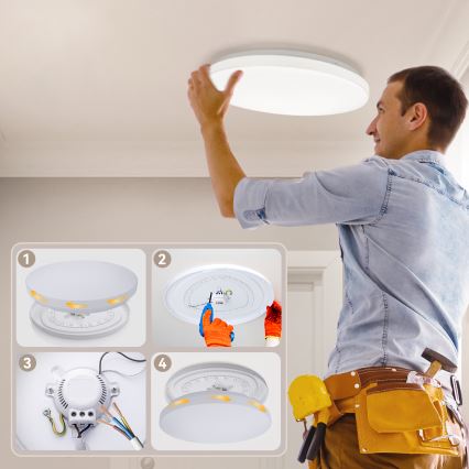 Brilagi - Plafoniera LED dimmerabile MILKY WAY, 24 W, 230 V, 3000–6500 K, Ø 38 cm + telecomando