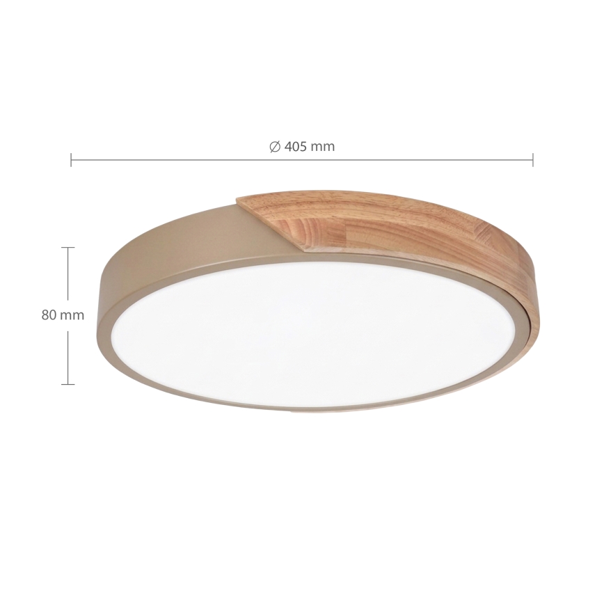 BRILAGI - Plafoniera dimmerabile LED PILANA LED/48W/230V 3000-6500K rovere/dorato Ø 40 cm + telecomando