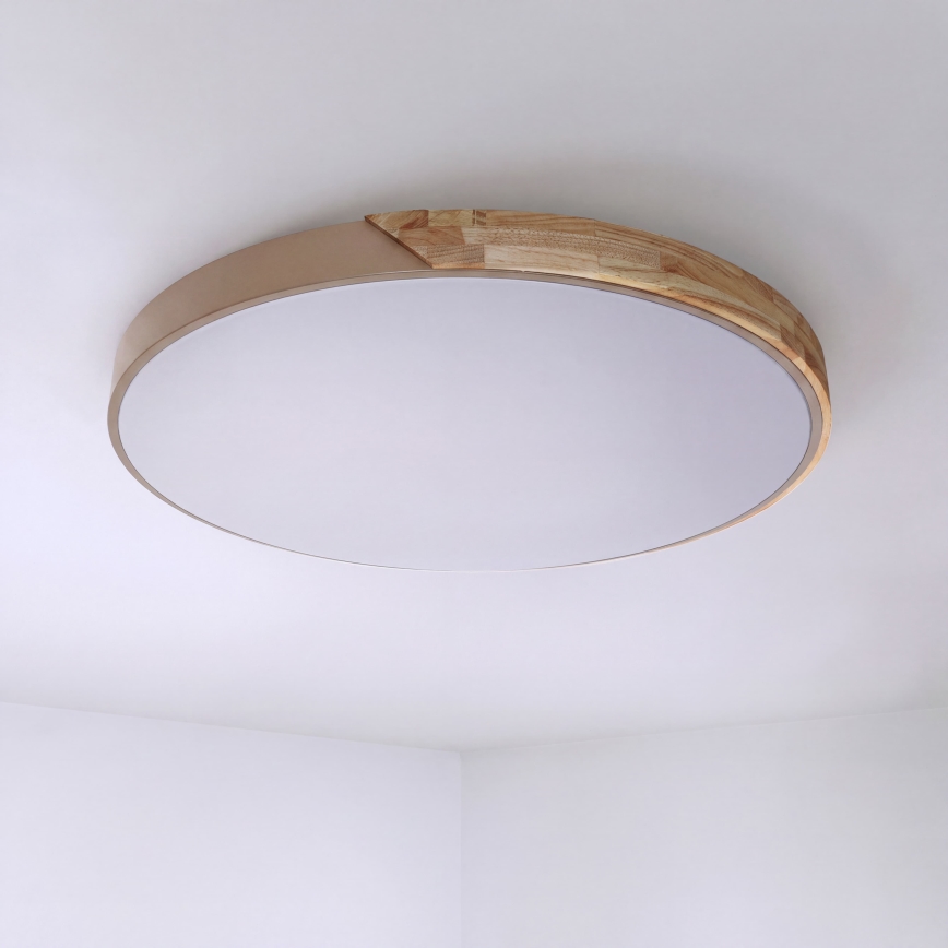 BRILAGI - Plafoniera LED dimmerabile PILANA LED/72W/230V 3000-6500K rovere/beige Ø 80 cm + telecomando