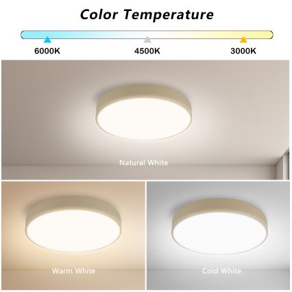 Brilagi - Plafoniera LED dimmerabile POOL LED/36W/230V 3000-6000K Ø 30 cm beige + telecomando