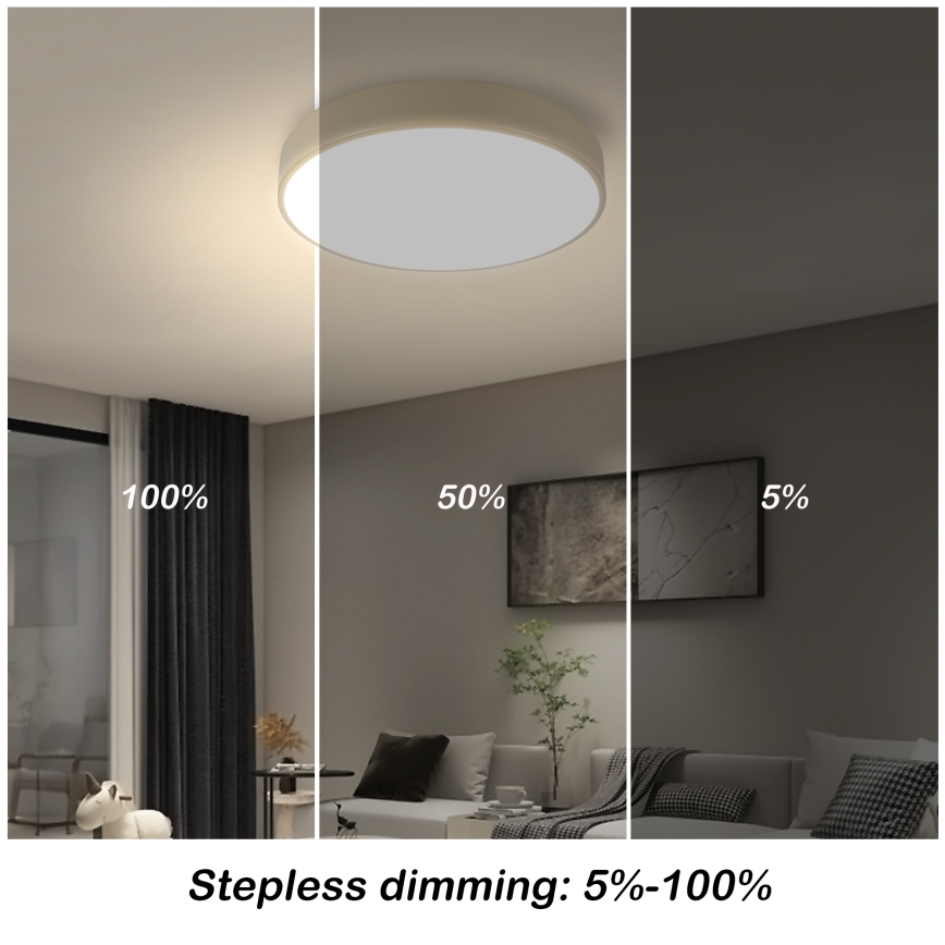 Brilagi - Plafoniera LED dimmerabile POOL LED/36W/230V 3000-6000K Ø 30 cm beige + telecomando