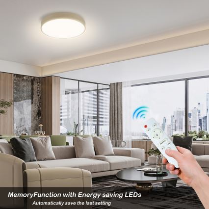 Brilagi - Plafoniera LED dimmerabile POOL LED/36W/230V 3000-6000K Ø 30 cm beige + telecomando