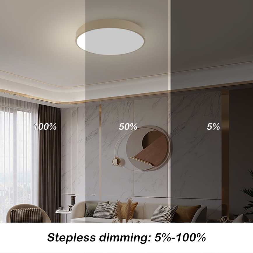 Brilagi - Plafoniera dimmerabile a LED POOL LED/60W/230V 3000-6000K diametro 60 cm beige + telecomando