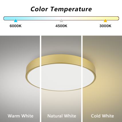 Brilagi - Plafoniera dimmerabile a LED POOL LED/60W/230V 3000-6000K Ø 60 cm dorata + telecomando