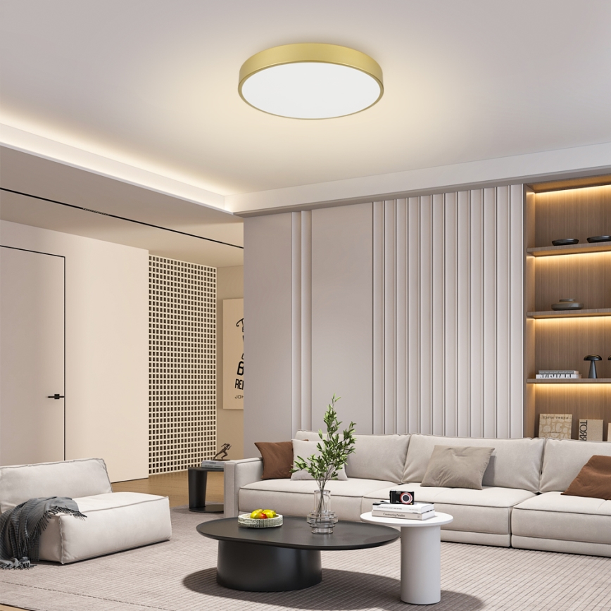 Brilagi - Plafoniera dimmerabile a LED POOL LED/60W/230V 3000-6000K Ø 60 cm dorata + telecomando