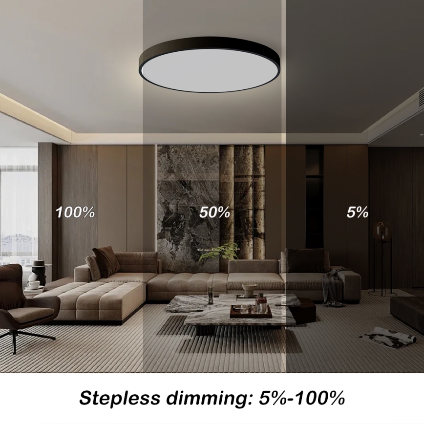 Brilagi - Plafoniera LED dimmerabile POOL SMART LED/128W/230V 3000-6000K diam. 100 cm Wi-Fi Tuya nera + telecomando