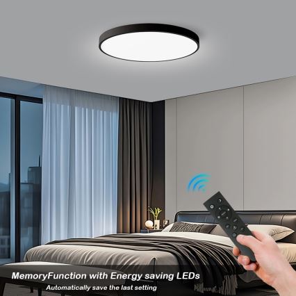 Brilagi - Plafoniera LED dimmerabile POOL SMART LED/128W/230V 3000-6000K diam. 100 cm Wi-Fi Tuya nera + telecomando