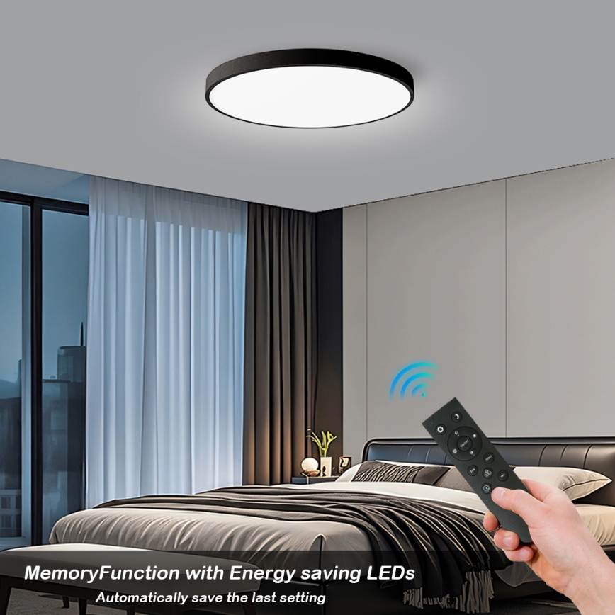 Brilagi - Plafoniera LED dimmerabile POOL SMART LED/128W/230V 3000-6000K diam. 100 cm Wi-Fi Tuya nera + telecomando